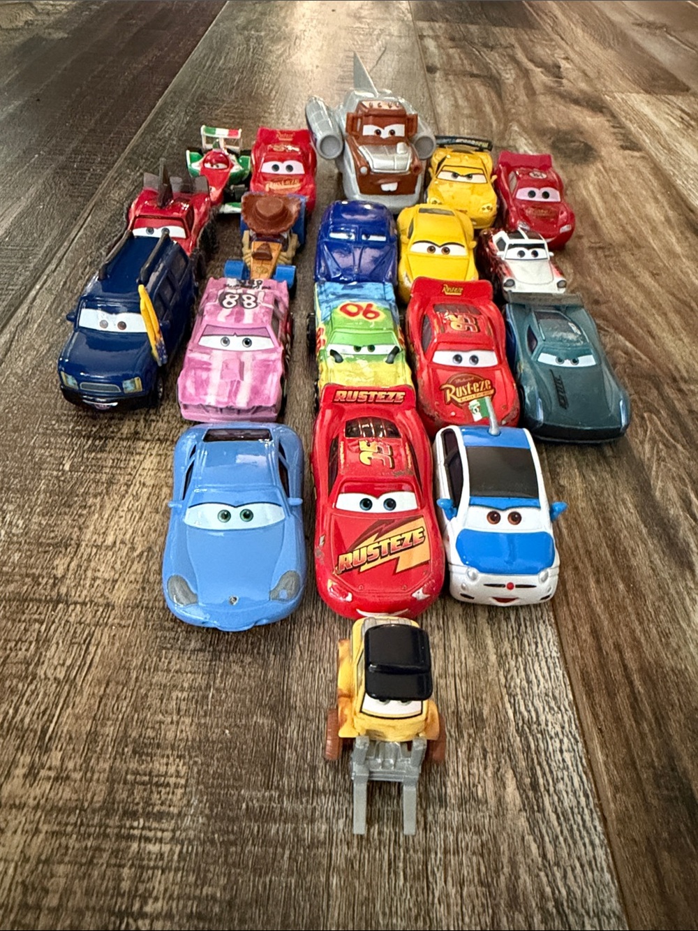 Mattel Cars Movie lot of 19 metal and plastic vehicles preloved